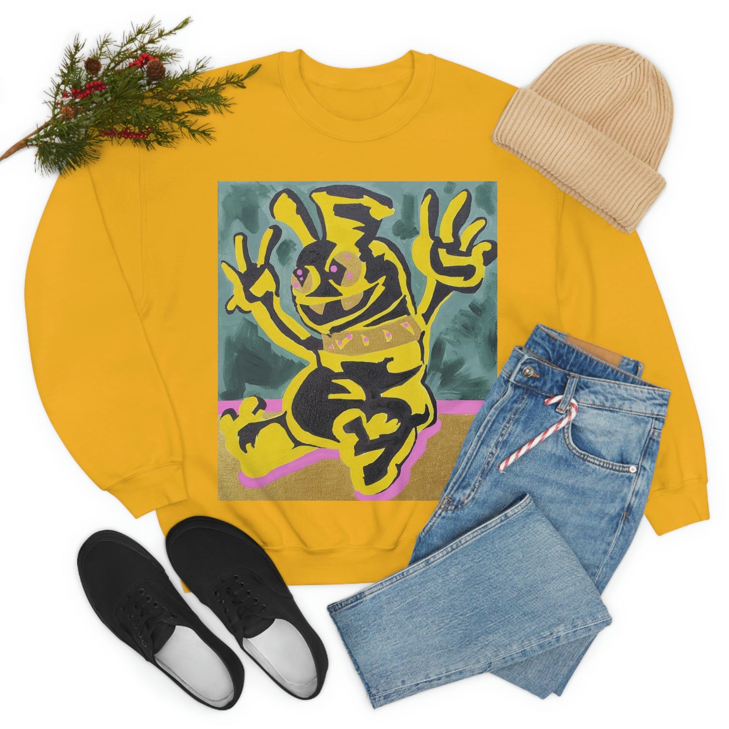 Yellow-Jack Brush Gold Drip™ Crewneck Sweatshirt